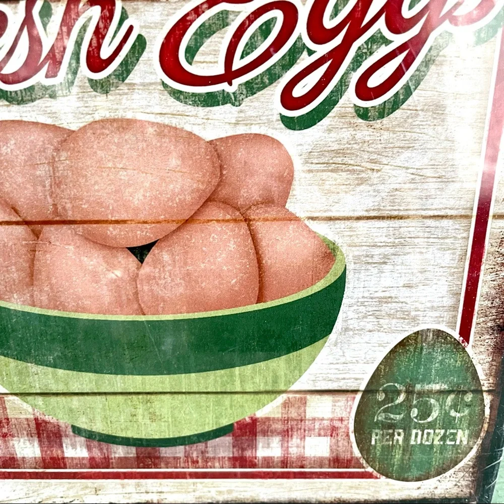 NEW Heavy Duty Steel Jumbo Fresh Eggs Metal Sign